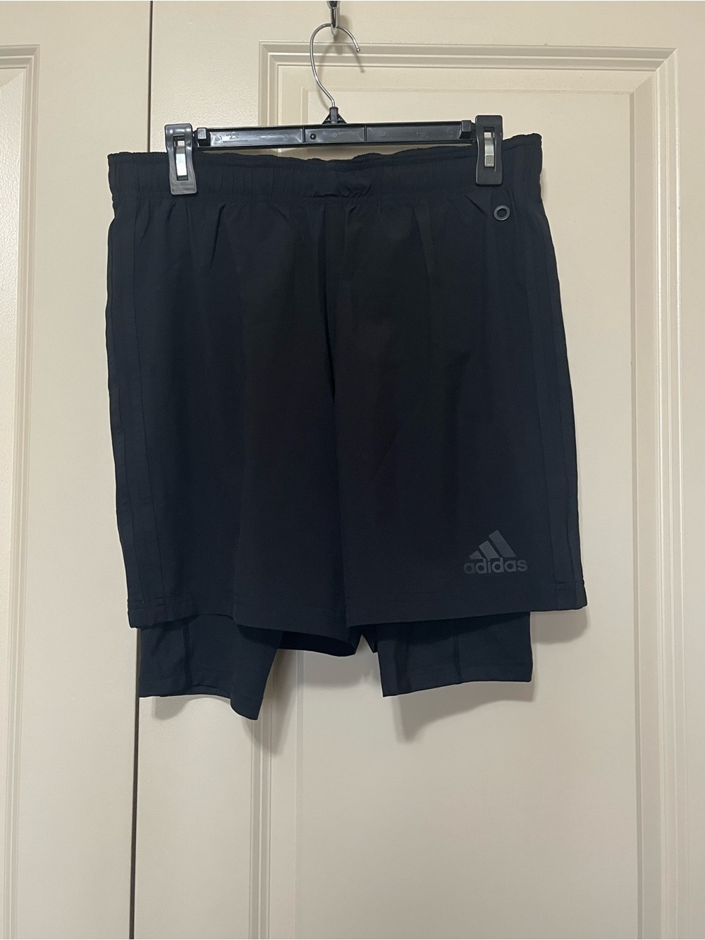 adidas Men's Black Athletic 2-in-1 Running Shorts